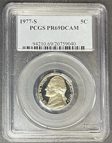 1977-S Proof Jefferson Nickel PCGS PR-69 DCAM, Buy 3 Items, Get $5 Off!! Cover