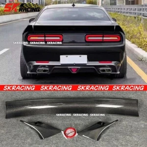 Fits 2008-2024 Dodge Challenger New Style Carbon Fiber Rear Trunk Spoiler Wing - Picture 1 of 20