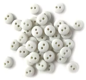 Buttons Galore Tiny Buttons White - Picture 1 of 2