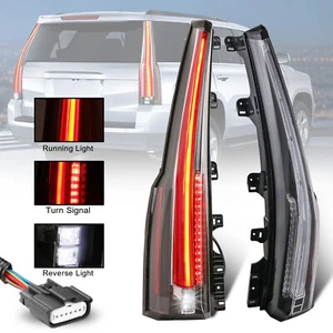 Transparent LED Tail Lights Rear Lamps For 2015-2020 Chevy Tahoe Suburban 1500 - Picture 1 of 14