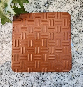 Set mit 4 Lederuntersetzern, Bild Farbe, 8 bis 10 Unzen Leder, Korbgeflecht Design - Bild 1 von 3