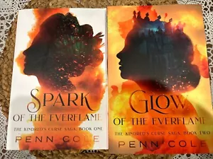 2 Book Lot Spark of the Everflame Glow Kindred’s Curse Saga Penn Cole Free Ship - Picture 1 of 2