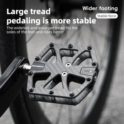 ROCKBROS Carbon Fiber Bike Pedals with Titanium Core for Road & Mountain Bikes - Image 1 of 4