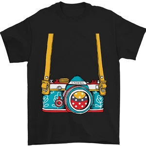 Photography Camera Around Neck Mens T-Shirt 100% Cotton - Picture 1 of 12