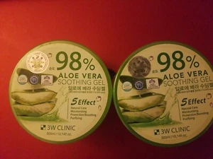 2 PACK 3W CLINIC 98% ALOE VERA SOOTHING GEL 5 EFFECT NATURAL CARE 300ML EACH - Picture 1 of 3