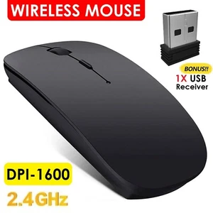 Optical Wireless Mouse 2.4GHz +USB Receiver USB Receiver Cordless Mouse Slim - Picture 1 of 13