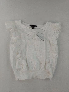INC International Concepts - Solid Short Sleeve Blouse - Women - PS - White - Picture 1 of 7