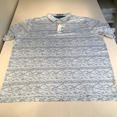 Inward Half Men’s The Fall Electric Wave Pattern Performance Polo Blue 2XL - Image 1 of 3