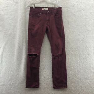 Levi's 511 Slim Burgundy Red Chino Pants Distressed Youth Size 16 Reg 28x28