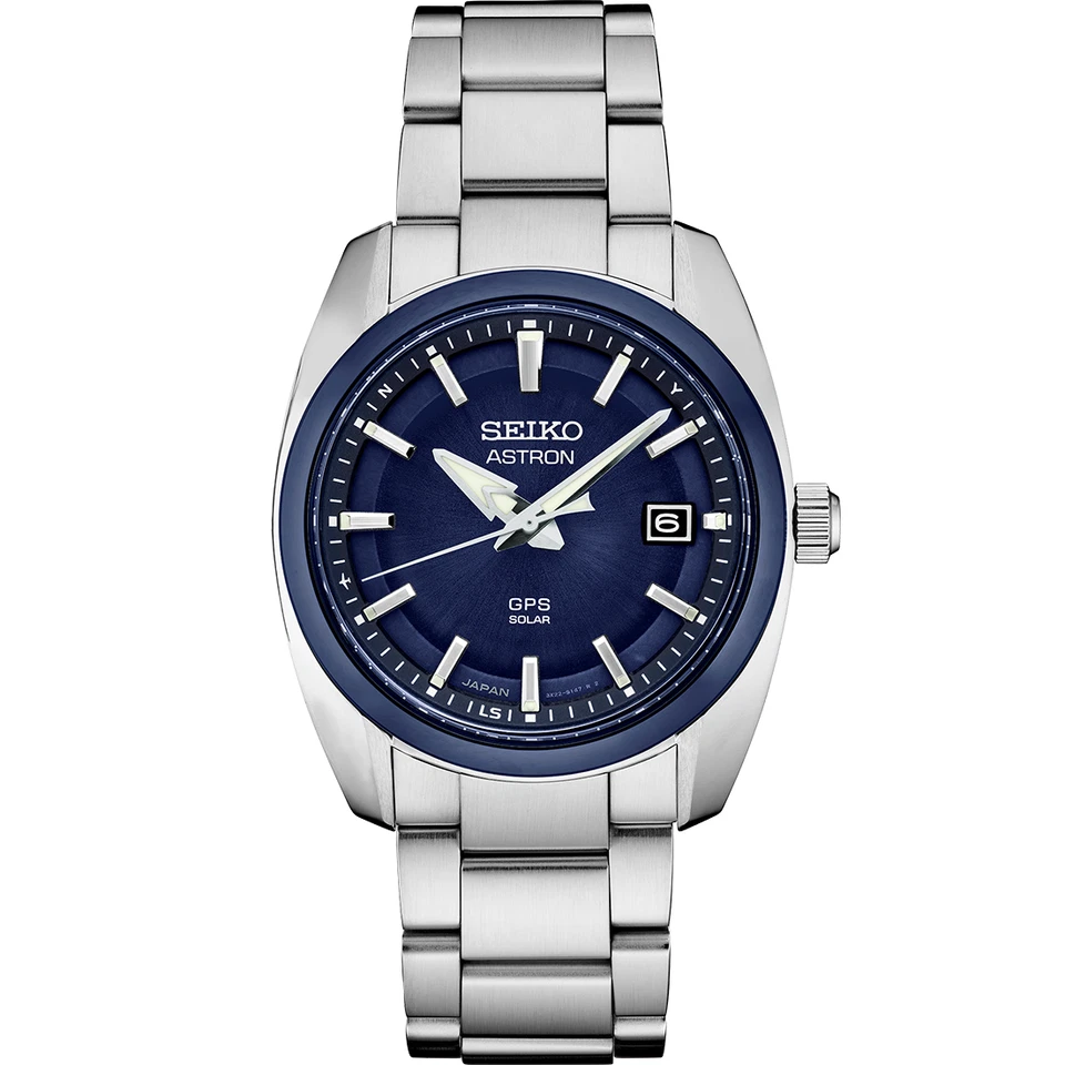 Nuevo reloj para hombre Seiko Astron GPS solar acero inoxidable esfera azul SSJ003 Foto 1 de 1