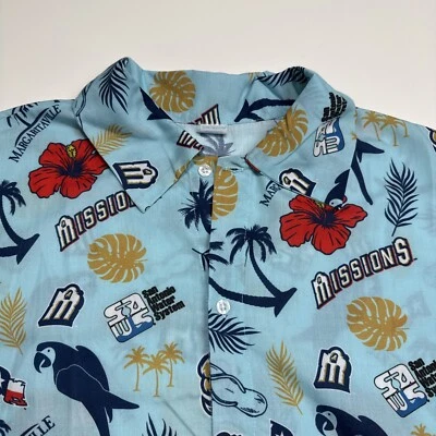 Equipo de béisbol hawaiano Margaritaville San Antonio Mission MiLB con botones talla S Foto 1 de 4