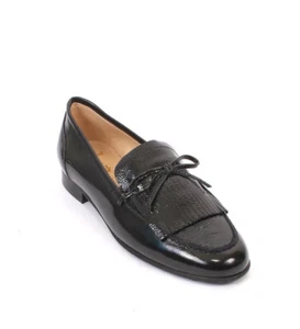 Luca Grossi 728 black Leather Classic Penny loafer Flat Shoe 35 / US 5 - Picture 1 of 8