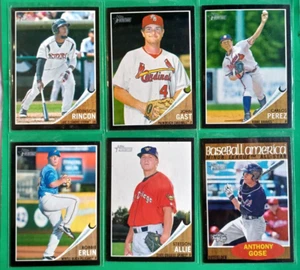 LOT OF 6 2011 TOPPS HERITAGE MINOR LEAGUE BLACK BORDER #/62 RC ALLIE RINCON + - Picture 1 of 5