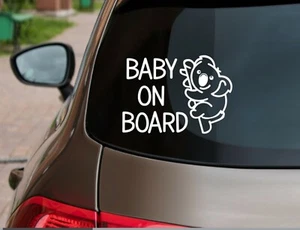 Baby on Board Sticker Car Decal Cute Koala Animal 140x100mm Baby Shower gift new - Picture 1 of 5