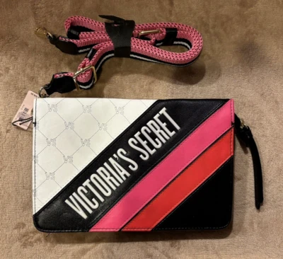 Bolso Bandolera Pequeño Victoria's Secret Rojo Negro Blanco Imitación Cuero Cremallera Foto 1 de 4