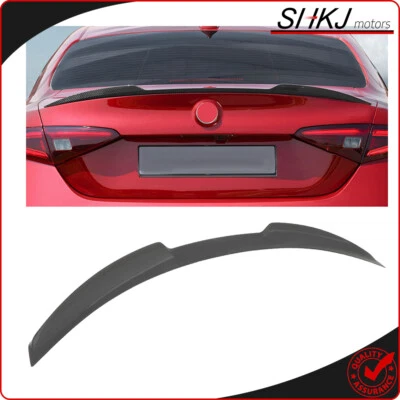 Fits 2017-2021 Alfa Romeo Giulia Real Trunk Rear Lip Spoiler Wing Carbon Fiber - Image 1 of 4