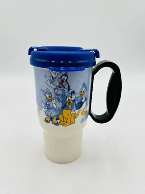Taza de viaje azul Walt Disney World con tapa - Mickey Minnie Pluto Goofy Donald Chip Foto 1 de 4