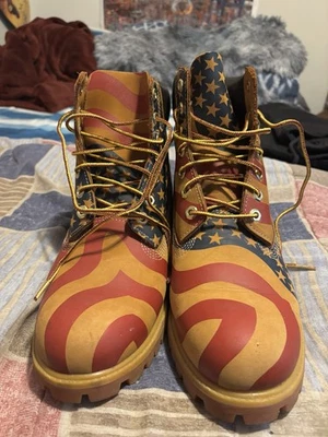 Timberland Supreme Estrellas y Rayas 6" Bota Bandera Americana 10.5 Dipset Nueva York Foto 1 de 4