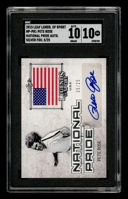 Leaf Legends of Sport 2015 lámina de plata: #NPPR1 Pete Rose automático/25 SGC 10 automático 10 Foto 1 de 3