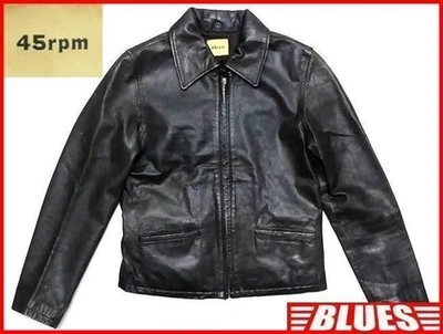 Chaqueta de cuero para hombre Xs negra única genuina Hh4945 Foto 1 de 4