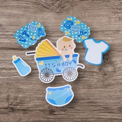 Letrero de patio Its A Boy grande decoración baby shower azul 6 piezas suministros de fiesta  Foto 1 de 4