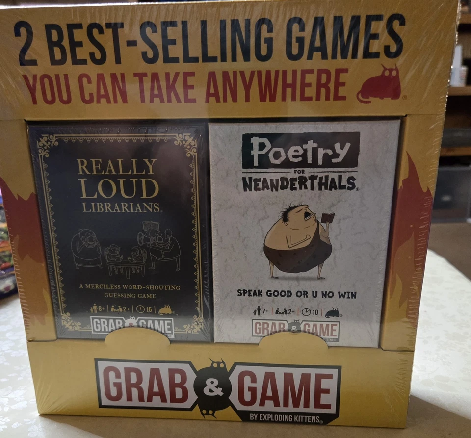 Grab & Game 2-Pack Party Games, Really Loud Librarians & Poetry for Neanderthals - Image 1 of 1