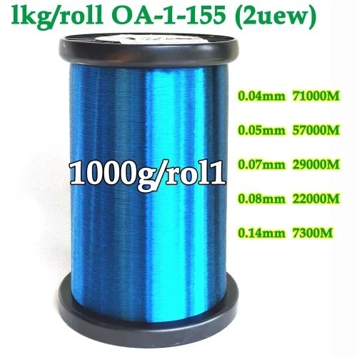 Alambre de cobre azul alambre esmaltado bobina electromagnética bobinado alambre fabricación Foto 1 de 4