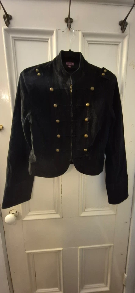 Chaqueta de pana para mujer Nevada negra recortada 97 % algodón 3 % spandex talla 14, no Gucci Foto 1 de 4