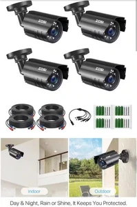 Zosi 1080P Digital Bullet Camera - Black (Four Pack) 4AK-2612B-WS-US - Picture 1 of 13