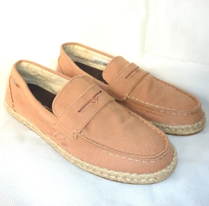 Toms Stanford Rope Espadrilles Deck Boat Shoes Canvas Mens UK 9 Sandstorm Washed - Picture 1 of 13
