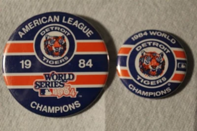 1984 DETROIT TIGERS WORLD SERIES PIN & 1984 AMERICAN LEAGUE CHAMPION PIN - Image 1 of 2