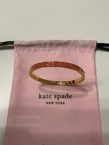 Bracciale con cerniera smaltata Kate Spade Spot the Vanga rosa scuro e oro