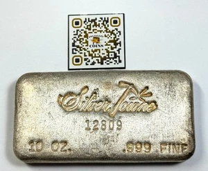 Vintage 1st Series Silvertowne Old Poured Waffle Back Finish - 10 Oz Silver Bar - Picture 1 of 2