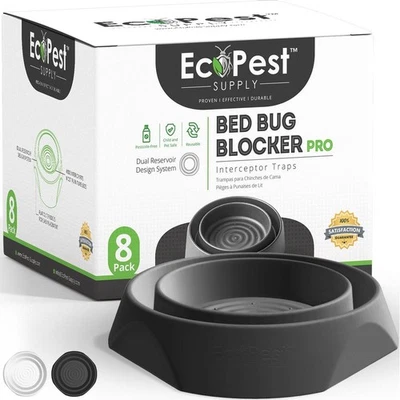 EcoPest Bettwanzenblocker Pro schwarz 8er Pack - Matratzen- & Möbelschoner - Bild 1 von 4