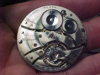 Waltham 14S 19J Riverside A 5 Positions Open Face Pendant Set Nickel Movement - Image 1 of 4