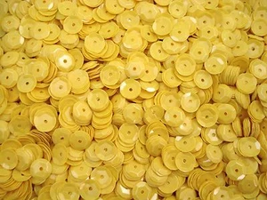 Sequins Cup 8mm Yellow Opaque 25g Plain Dance Dancing Costumes - Imagen 1 de 1