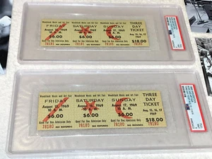 2 WOODSTOCK 1969 PSA 9 TICKETS  ADVANCE MAIL ORDER 3 DAY Jimi Hendrix Ephemera - Picture 1 of 16