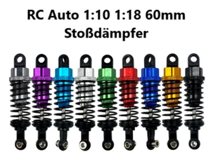 2x RC Stoßdämpfer Öldruckdämpfer Aluminium 60mm 55mm Für 1:10 Rc Auto Buggy - Bild 1 von 9