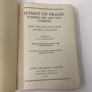 Hymns of Praise Numbers One & Two For Church & Sunday School 1933 Music Song - Picture 1 of 12