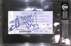 Fedor Emelianenko & King Mo Signed Rizin Grand Prix MMA 2015 Ticket Stub BAS COA - Picture 1 of 24