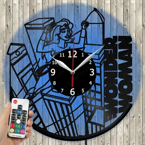 LED Clock Wonder Woman LED Light Vinyl Record Wall Clock LED Wall Clock 2525 - Picture 1 of 12