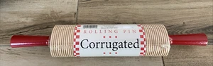 Bethany Housewares 420 Rolling Pin Corrugated Hard Maple Red Handle NEW Sealed - Picture 1 of 3