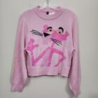 Divided Pink Panther crewneck knit sweater woman's size small