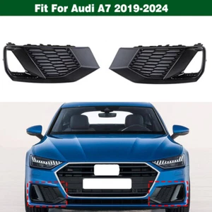 Pair Front Lower Bumper Fog Light Lamp Side Grille Cover For Audi A7 2019-2024 - Picture 1 of 8