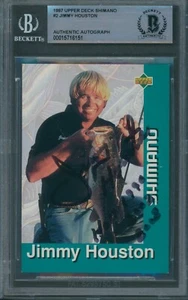 1997 Upper Deck Shimano #2 Jimmy Houston Signed Card Beckett Authentic Auto BAS - Picture 1 of 2