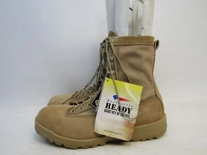 Botas militares tácticas de combate Gore-Tex de gamuza tostada talla 13,5 R usadas en excelente estado Belleville para hombre - Imagen 1 de 11