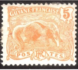 French Guiana #YT75 MH 1922 Giant Anteater Myrmecophaga Tridactyla [55] - Picture 1 of 1