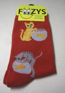 Socks By Foozys, Cat Design, Ladies Sock Size 9-11, Shoe 4-10, Brand New - Picture 1 of 2