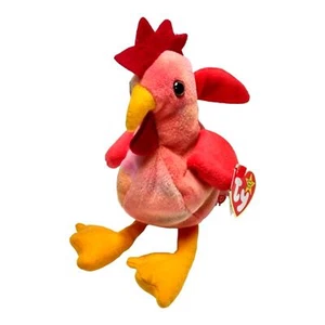 Ty Beanie Original Baby Doodle the 8" Stuffed Rooster Plush Toy Collectible - Picture 1 of 8