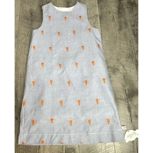 Vestido bordado cavalo-marinho feminino 12 cambraia forrado bainha praia sem mangas NOVO - Imagem 1 de 4